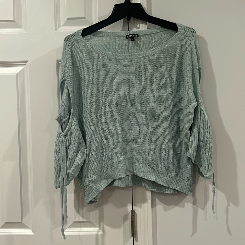 Express Flare Viscose Sweater With Cut-Outs